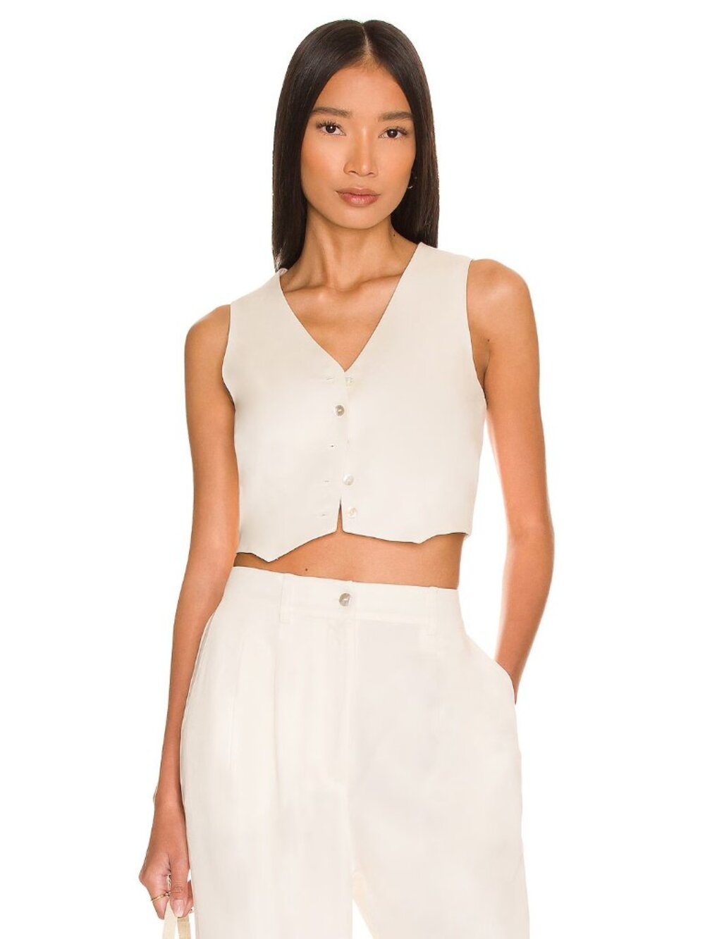 DONNI. Cropped Vest in Creme